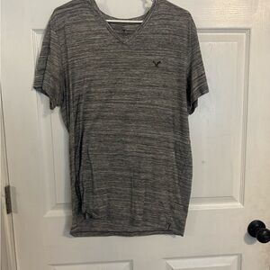 American Eagle Outfitters Men's Charcoal V-Neck Tee